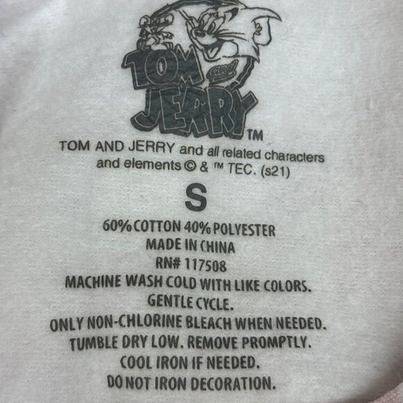 Tom & Jerry Womens Tie-Dye Sweatshirt S White & Pink - Picture 5 of 6